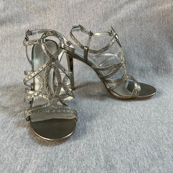 Via Spiga Silver Leather Strappy Sandals. Size 7 - Picture 2 of 13